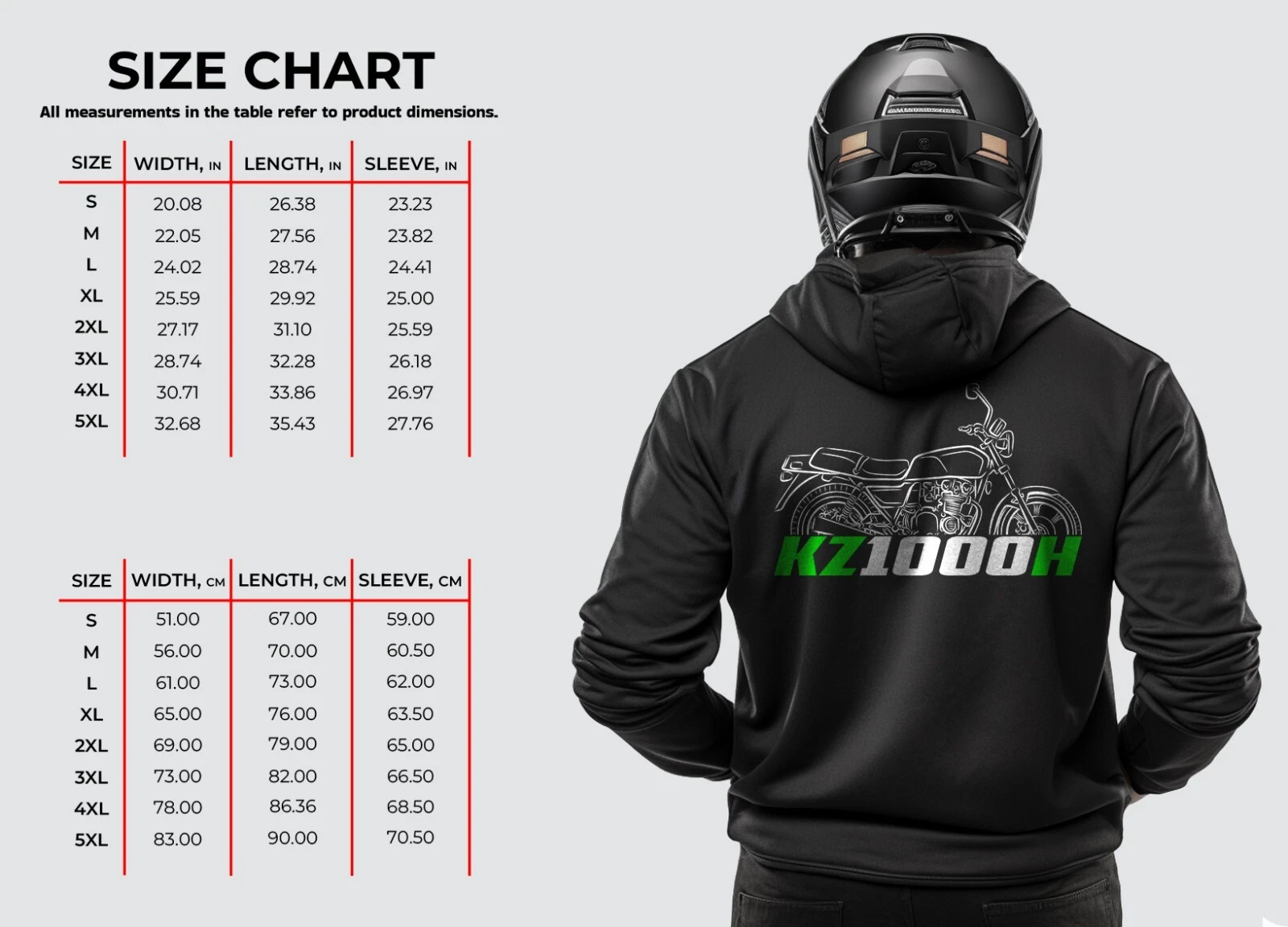 Kawaasakii Z1000H & KZ1000H 1980 - Motorcycle Hoodie Pullover for Riders