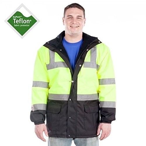Utility Pro Nylon Quilted Hi-Vis Contractor Safety Jacket, 720 Yellow Hi/Vis Gre - Picture 9 of 12
