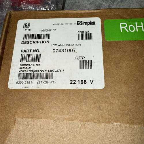 Brandneu versiegelt Simplex 4603-9101 Fernbedienung LCD Melder 07431007