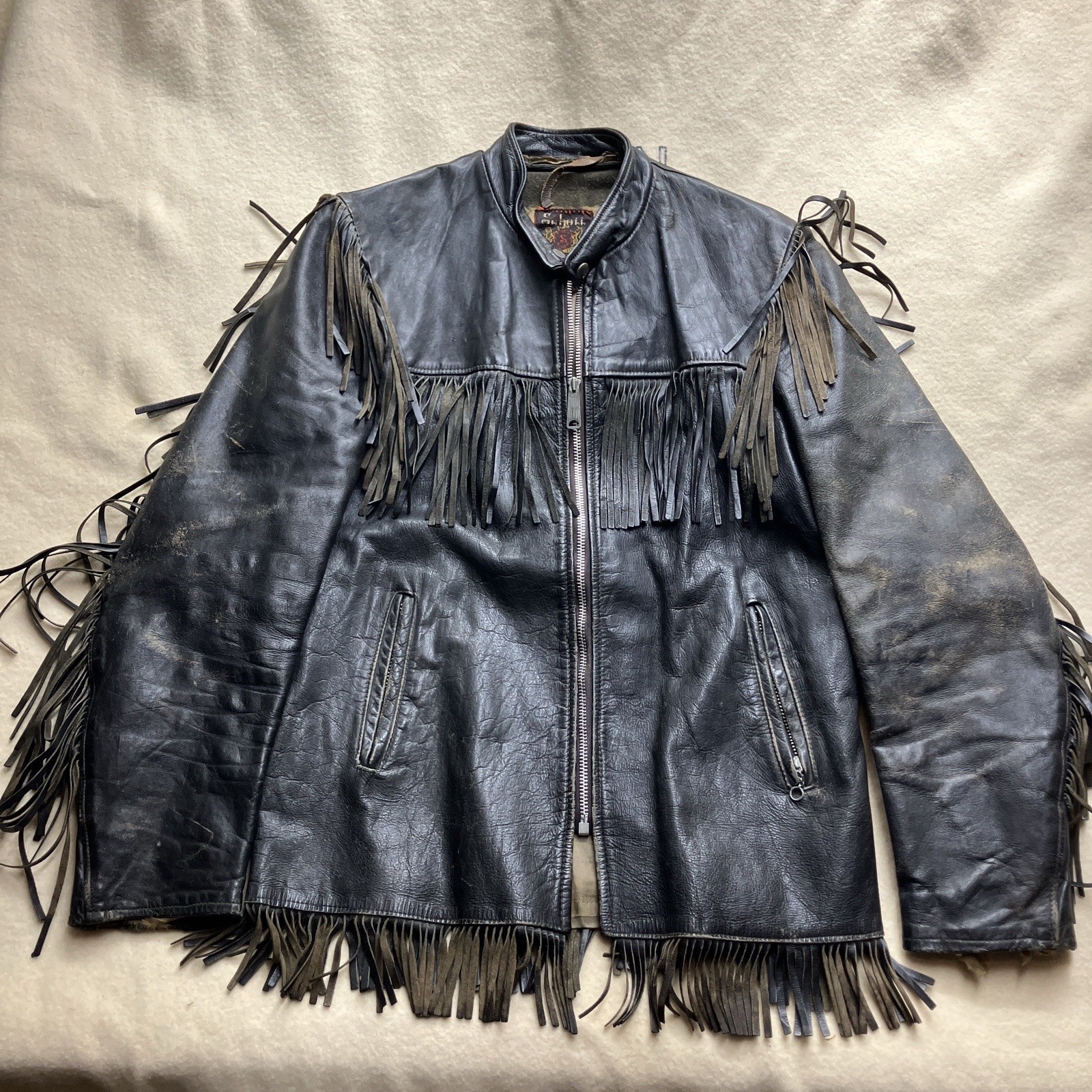 1960's Schott Leathers Cafe Racer Jacket Fringe Weste… - Gem