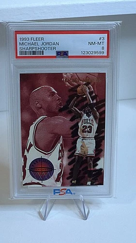 Fleer 1993 Sharpshooter #3 Michael Jordan Bulls Basketball Card PSA 8 123029599
