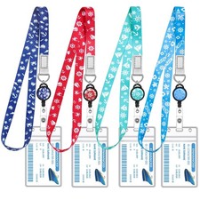 4 Pack Cruise Lanyard for Ship Cards Lanyards with Retractable Badge Vibrant