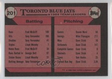 1989 Topps Team Leaders Blank Front Toronto Blue Jays Kelly Gruber #201 0b6