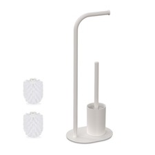 Piantana Porta Carta Igienica Scopino WC Portarotolo Portascopino 64,5x23x17 cm