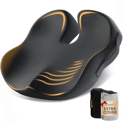 Cuscino Ergonomico Extra Large Per Sedia Da Ufficio – Alza Altezza, In Velluto Con Fondo Antiscivolo E Manico, Sollievo Dal Dolore Al Coccige - 6