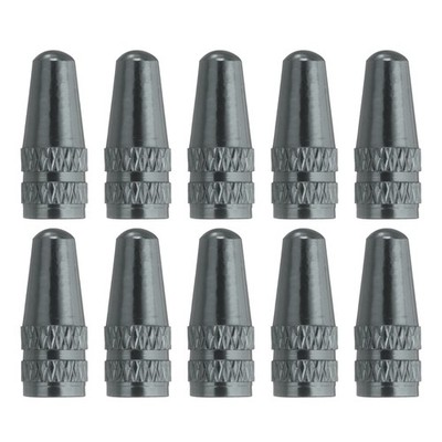 10pcs Bike Valve Caps Aluminum Bike Valves Stem Caps Dust Cap, Grey