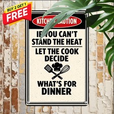 Warning The Chef Is Always Right Funny Kitchen Cooking Plaque Metal Tin Sign
