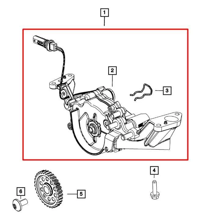 14-22 Jeep Cherokee 75th Anniversary 3.2L 4WD Engine Oil Pump w/ Oil Pickup Tube - Imagem 2 de 4