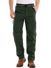 Mens Waterproof Hiking Pants, Outdoor Snow Ski Fishing Fleece Lined Insulated...