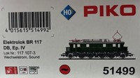 Piko 51499 H0 E-Lok Br 117 Db Iv + Plux22 Dec. Sound Ac