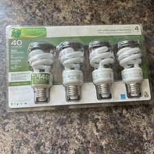 EcoSmart 40W Equivalent Soft White Spiral CFL 4-Pack fluorescent light bulbs