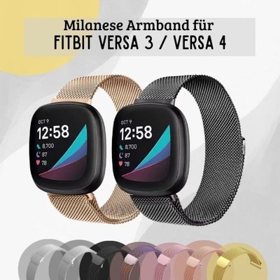 Für Fitbit Versa 3/4 Sense / 2 Armband Milanese Loop   Metall Magnet Ersatz Band