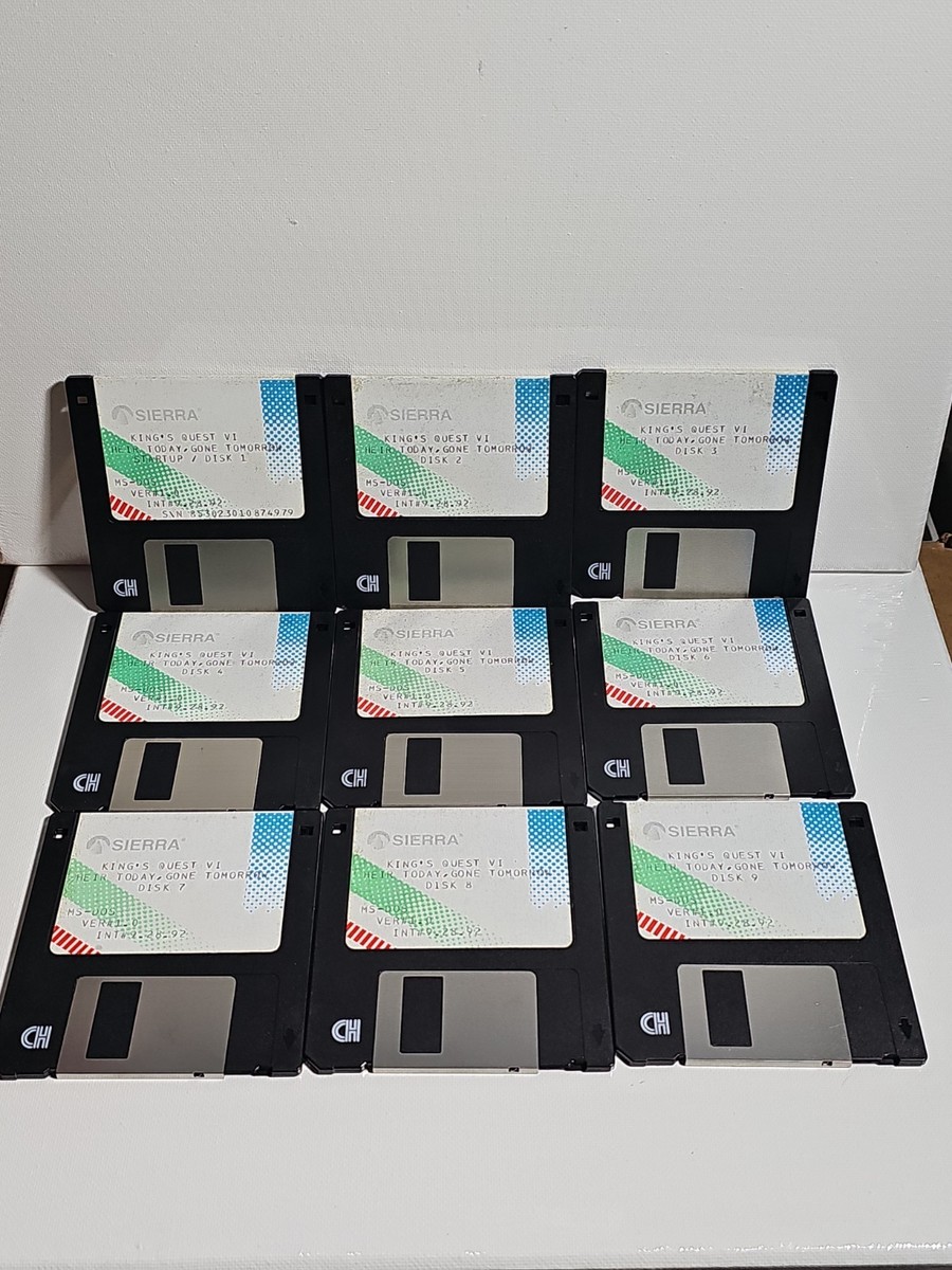 King's Quest VI: Heir Today Gone Tomorrow PC Sierra 1992 PC 3.5" Disk Lot Of 9