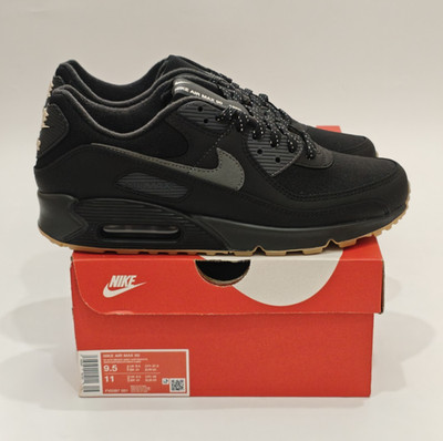 Nike Air Max 90 Black Gum Smoke Grey FV0387-001 Größe 43 US 9,5 Neu mit BOX
