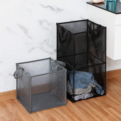 Laundry Bags Hamper with Handles Portable &Collapsible Dirty Clothes Mesh Basket - Picture 7 of 7