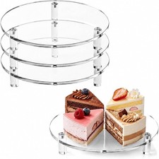 3 Pcs Round Acrylic Risers Clear Small Display Stands 10" Risers for Decor