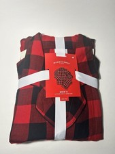 Men's size M - Red Check Plaid Flannel Christmas Holiday Pajama 2 piece-Set