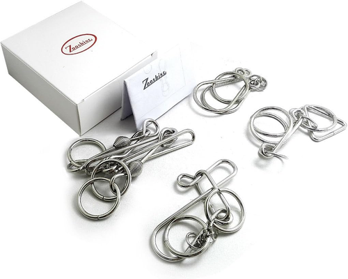 Zooshine 4 Juegos Avanzados Metal Rompecabezas IQ Juguetes para Adultos Niños, Caja - Imagen 3 de 12
