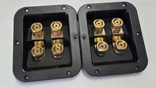 Pair Audio File Extra Large 1" Gold Plated Bi-Amp Speaker Wire Terminals Cup