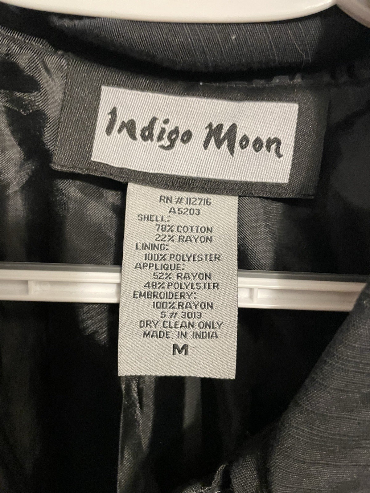 Indigo Moon Patchwork Jacket Size M - image 3