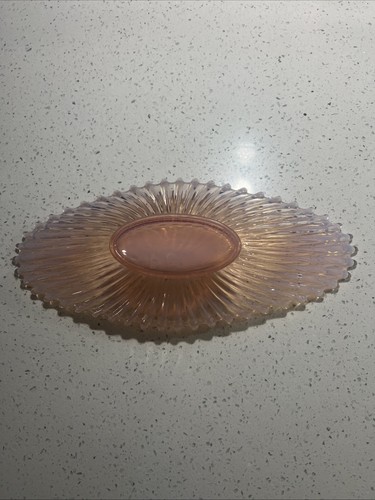 RARE STUNNING Fostoria Heirloom Opalescent / PINK Oval Bowl - Picture 9 of 12