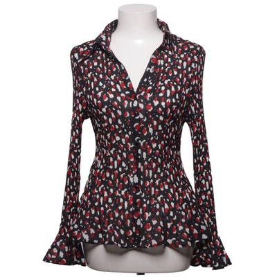 Marks & Spencer, Bluse, Größe: 42, Schwarz/Rot/Weiß, Polyester, Sonstiges #k5K
