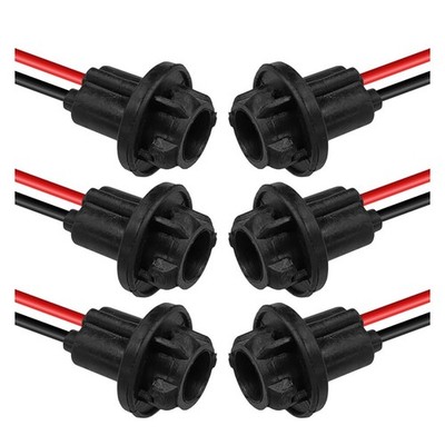 UHANBUT T10 W5W 194 Bulb Socket with Wire Pigtail, Universal LED Bulbs 6PCS 