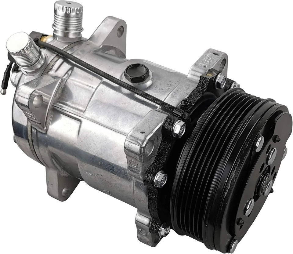 通用空调压缩机 6PK 离合器砂光 508 5H14 R134A 12V,黑色  — 第 2/4 张图片