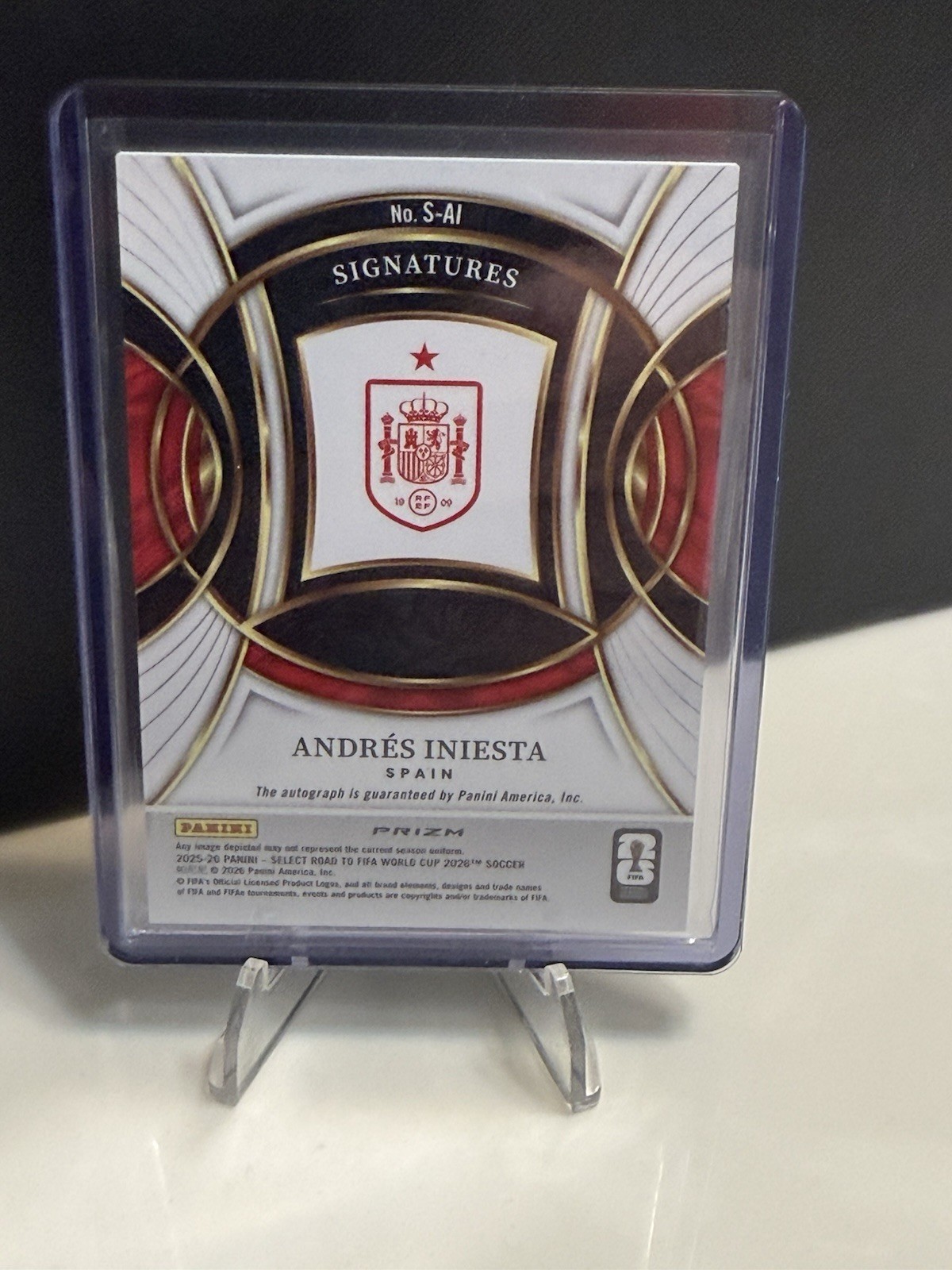 Andres Iniesta 2025-26 Select Road to FIFA World Cup Silver Auto Spain Legend view 2