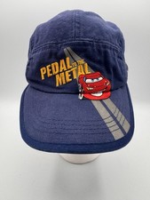 Disney Pixar Cars Boys Hat Lightning McQueen Blue Gray Red Adjustable Cap
