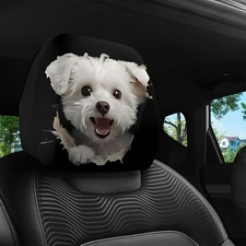2pcs Cute Pet Puppy Peeking Headrest Covers Cars Car Interior Decoration Remove  