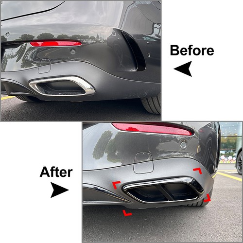 Carbon Look Hinten Kehle Auspuffrohr Outlet Abdeckung Für Benz CLE Coupe 24 + - Picture 2 of 9