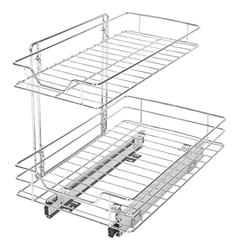 Smart Design Pull-Out Cabinet Organizer 2-Tier Chrome Small Top Medium Bottom
Opens in a new window