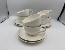 Set of 6 Villeroy & Boch DUNE LINES Breakfast Cups and Saucers