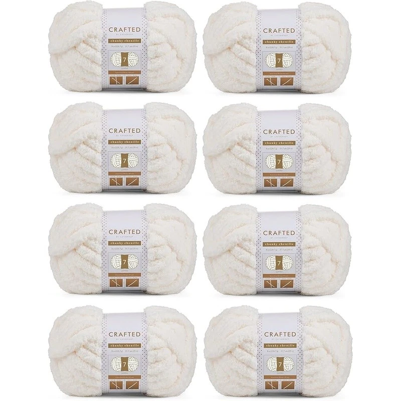 Jumbo Chenille Yarn Soft Fluffy Polyester Thick Crafting Knitting Crocheting DIY - Image 2 of 4