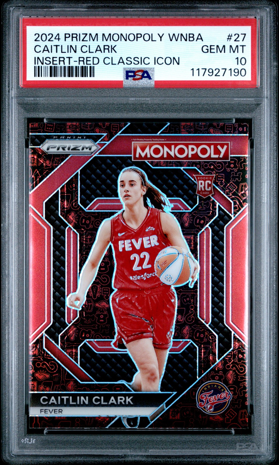 2024 Prizm Monopoly Wnba Caitlin Clark Insert-Red Classic Icon PSA 10