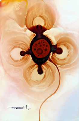 Jose Tonito Original painting.FLORECITA 5.Organic surrealism.Amazing flower