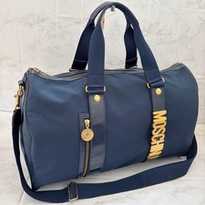 Borsa da viaggio MOSCHINO 2 vie nylon Boston Duffel Navy grande capacità vintage usata