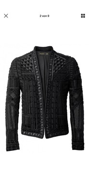 Balmain X H&M Velvet Black Embroidered Jacket RARE Limeted Edition