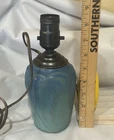 Vintage Van Briggle Antique Table Lamp  Blue Pottery Light - Works