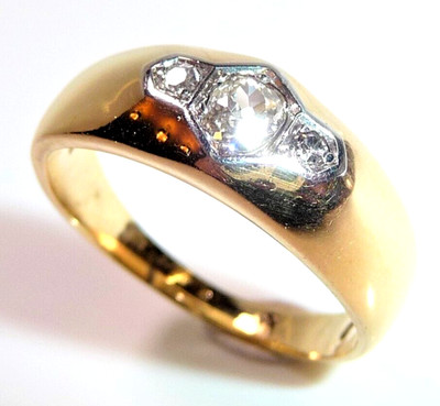 Ring antique 750 gold 0.25 ct diamond size 52.5 16.8 mm changeable 4.9 g she + he