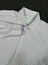 Mizzen Main Leeward Shirt Men  s XL Trim Fit Pink Plaid Performance Stretch L/S