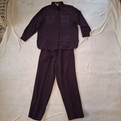 Blast Modella Womens M Plum Lng Slv Jacket & Pants Set With Quilt Stitch Accent