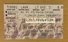 2007 LINKIN PARK PROJEKT REVOLUTION TOUR CHICAGO CONCERT TICKET STUB