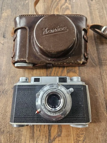 Konica 35mm Rangefinder Film Camera Silver w Hexar 50/2.8 Lens Occupied Japan 