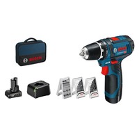 Bosch Professional 12V System Akku Bohrschrauber GSR 12V-15 39 Tlg. ZubehöRset