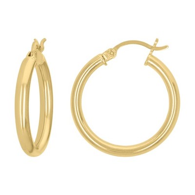 10kt Gold Damen 3mm x 25mm Klapp Creolen Huggies