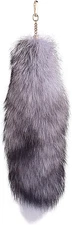 Fluffy Fox Tail Fur Keychain Cosplay Toy Party Costume Furry Wolf Tails Handbag 