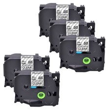 5PK Extra Adhesive Black on Clear Label Tape For Brother TZ TZe S151 24MM