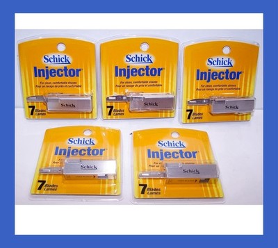 Schick Injector Blades w/Durable Chromium 7 Blades Per Pack - Pack of 5